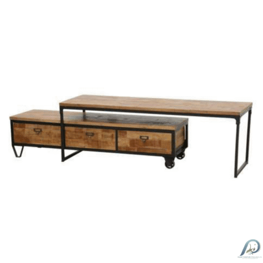 TV Cabinet MD7223 – ตู้วางทีวีไม้แท้ 3 ลิ้นชักมินิมอล