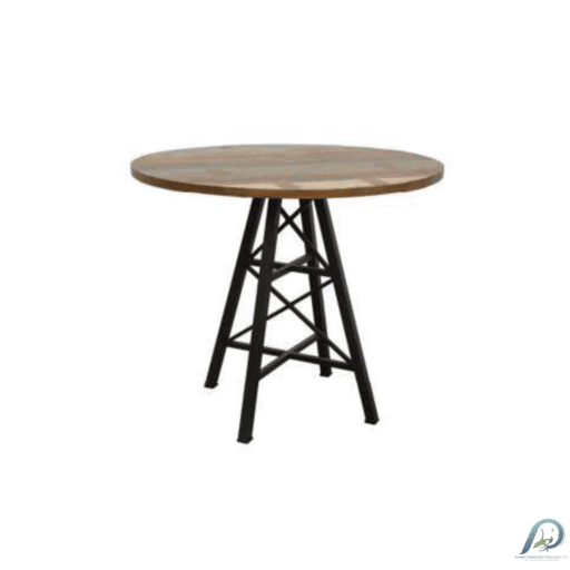 Round Eiffel Bar Table MD7238 – โต๊ะบาร์ไม้แท้ทรงกลมมินิมอล