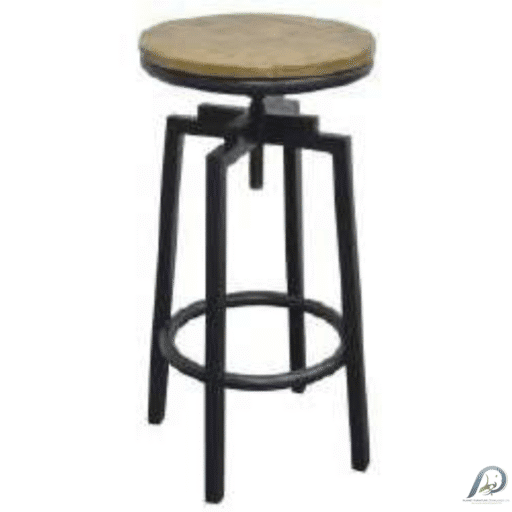 Bar Stool Moving MD7275-2 – เก้าอี้บาร์ไม้แท้ทรงสูง ปรับระดับได้