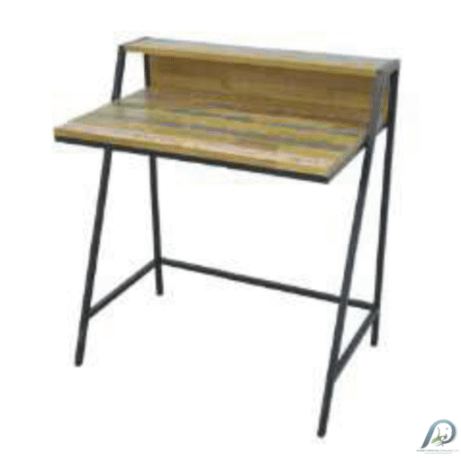 Desk MD7285 – โต๊ะทำงานไม้แท้พร้อมชั้นวางด้านบน ดีไซน์มินิมอล