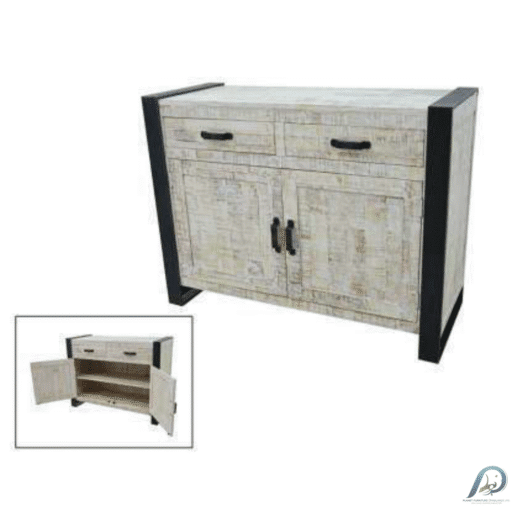 Buffet 2 Doors 2 Drawers MD7502-1 – ตู้บุฟเฟ่ต์ไม้ 120 ซม. ลึก 45 ซม. กะทัดรัด