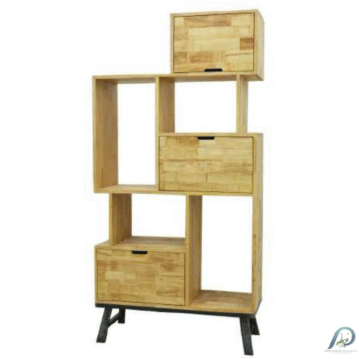 Bookshelf MD7710 – ชั้นวางหนังสือไม้ 3 ลิ้นชัก สูง 200 ซม.