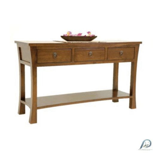 Console Table MD8051 โต๊ะคอนโซลไม้แท้ 3 ลิ้นชัก สไตล์เซน (120 ซม.)