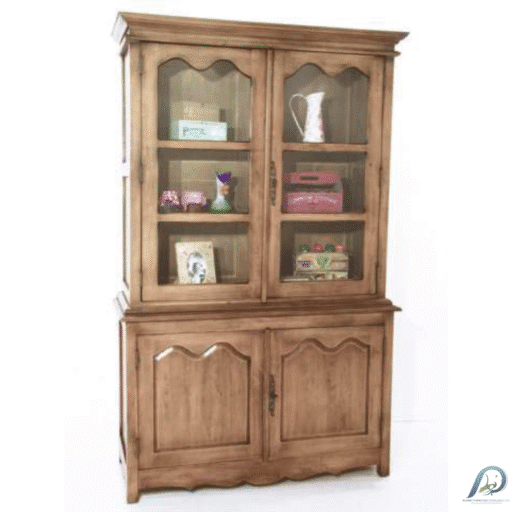 ตู้โชว์ไม้แท้ MD8079 2 ท่อน 4 บานเปิด (Dresser 2 Parts) สไตล์วินเทจ