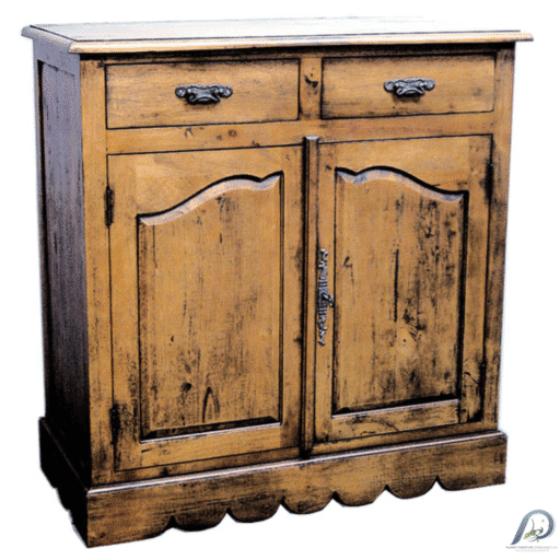 ตู้เก็บของไม้แท้ MD8087 2 บานเปิด 2 ลิ้นชัก สไตล์วินเทจ