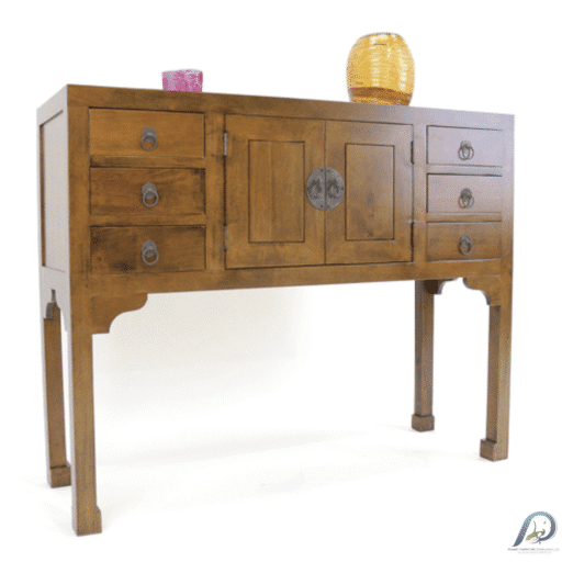 MD8104 ตู้คอนโซลไม้แท้สไตล์จีน 2 บานเปิด 6 ลิ้นชัก (China Console)