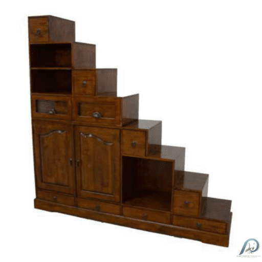 MD8106 ตู้ขั้นบันไดไม้แท้ 2 บานเปิด 10 ลิ้นชัก (Korean Stairs Cabinet)