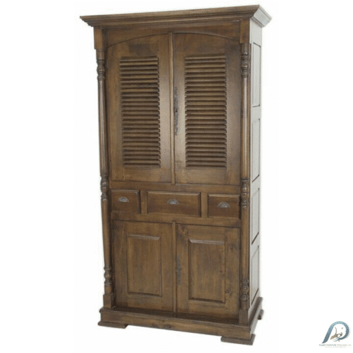 MD8113 ตู้โชว์อาหารไม้แท้ทรงสูง 4 บานเปิด 3 ลิ้นชัก (Cupboard)