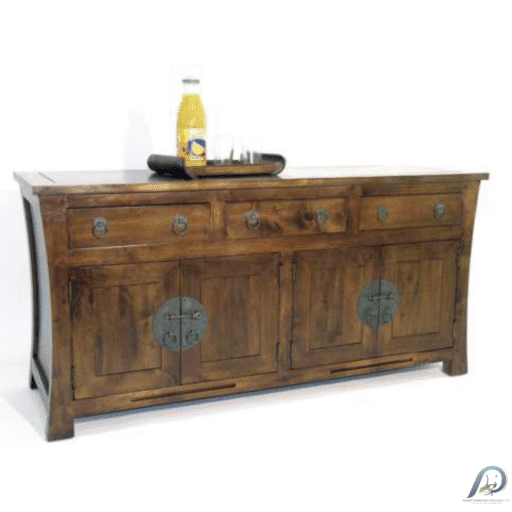 MD8127 ตู้เก็บของไม้แท้ 3 บานเปิด 4 ลิ้นชัก สไตล์เซน (China Chest)