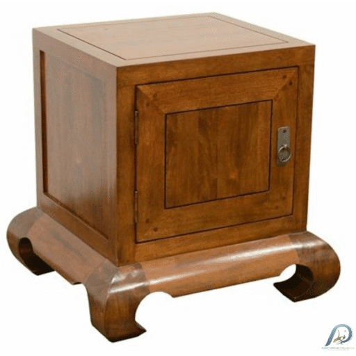 MD8135 ตู้ข้างเตียงไม้แท้ทรงโอเปียม (Opium Bedside Table)