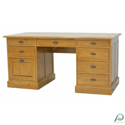 MD8142 โต๊ะทำงานไม้แท้ 8 ลิ้นชัก ดีไซน์หรูหน้ากว้าง (Executive Desk)