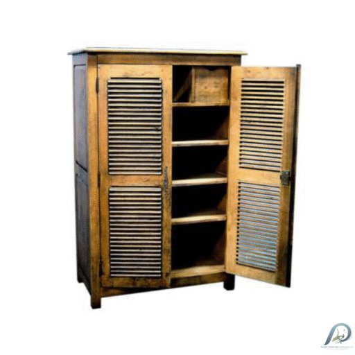 MD8144 ตู้เก็บรองเท้าไม้แท้ 2 บานเปิด 2 ลิ้นชัก ดีไซน์หรู