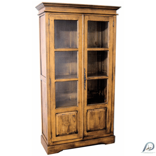 MD8179 ตู้โชว์ไม้แท้ 2 บานเปิดผสมกระจก (Cabinet with Glass Door)