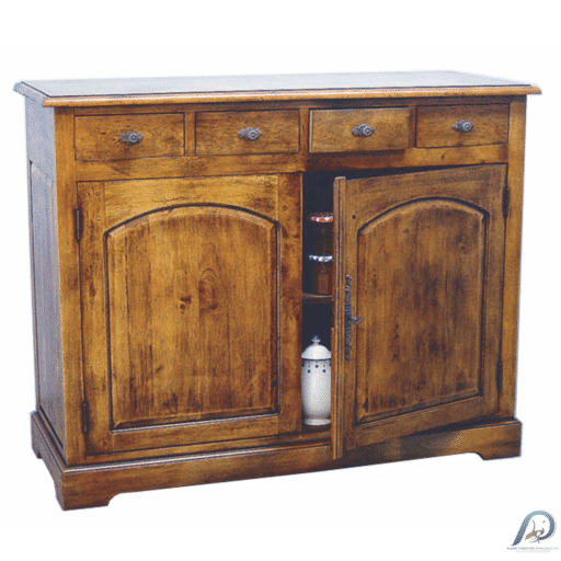 MD8180 ตู้เก็บของไม้แท้ (China Cabinet) สไตล์ Coventry ดีไซน์ 2 ประตู 5 ลิ้นชัก