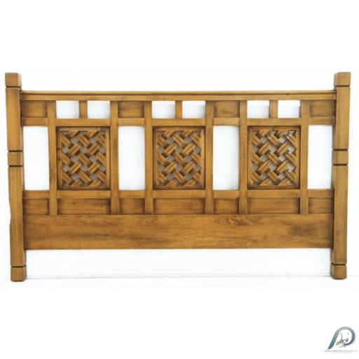 MD8193HQF หัวเตียงไม้แท้ (Bed Headboard) ขนาด 5 ฟุต สไตล์ Palatino