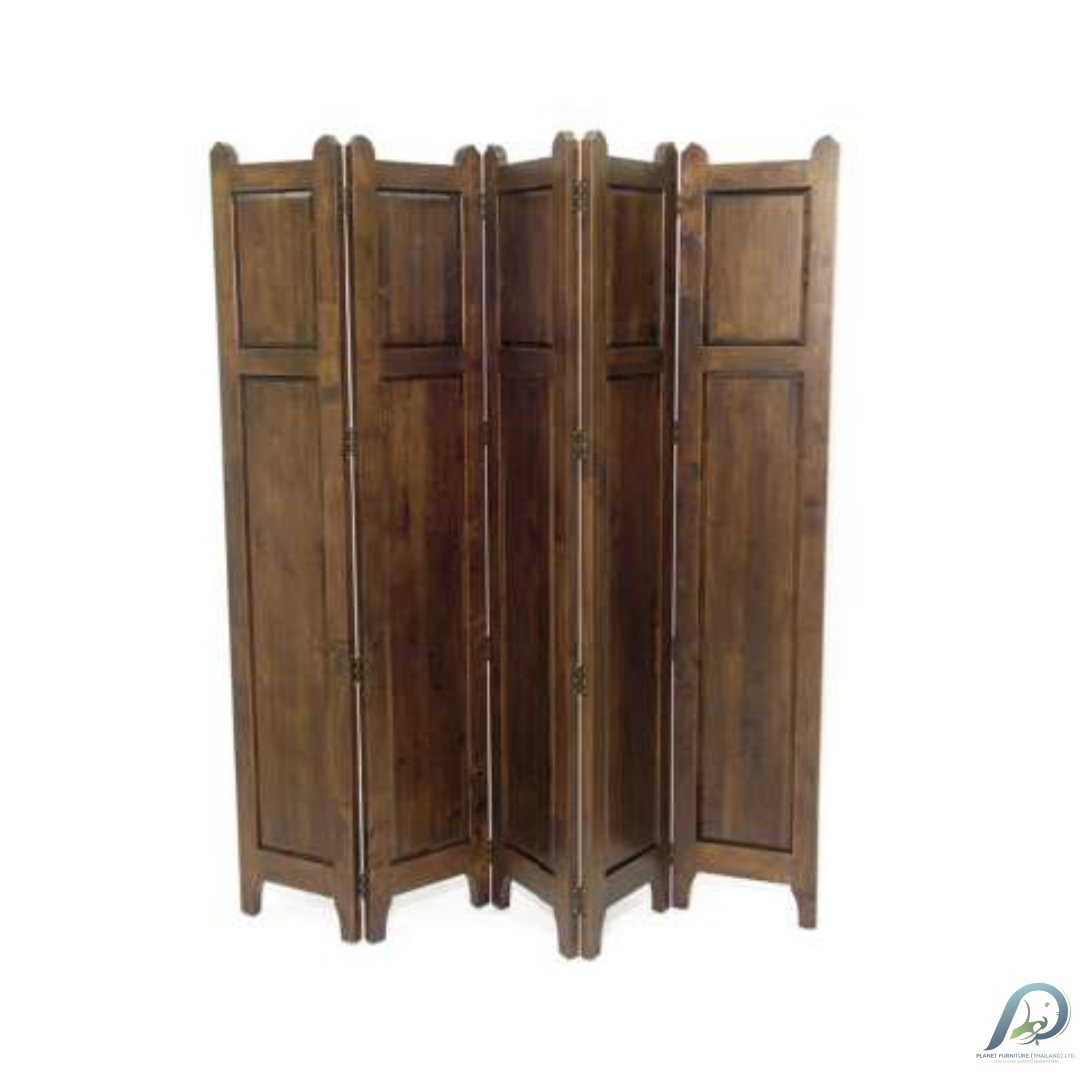 MD8198 ฉากกั้นห้องไม้แท้ 5 พับ (Folding Screen) สไตล์ Colonial