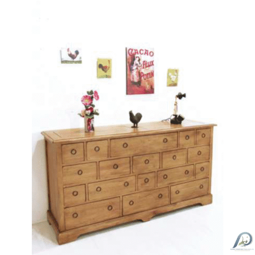 ตู้ลิ้นชักไม้แท้ MD8210 ขนาดใหญ่ 18 ลิ้นชัก ดีไซน์คลาสสิก