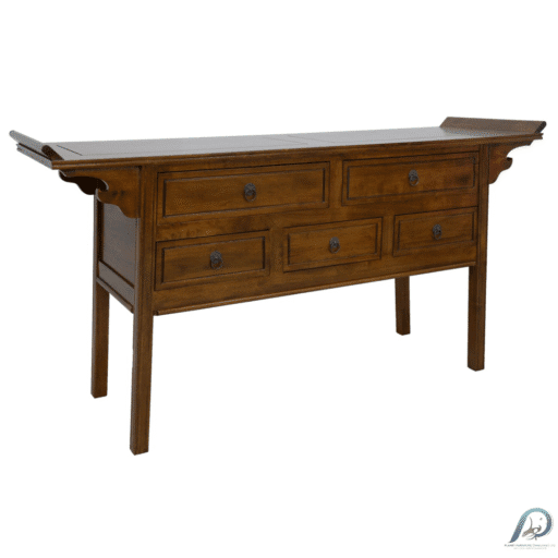 โต๊ะคอนโซลไม้แท้ MD8228 สไตล์จีนร่วมสมัย 5 ลิ้นชัก