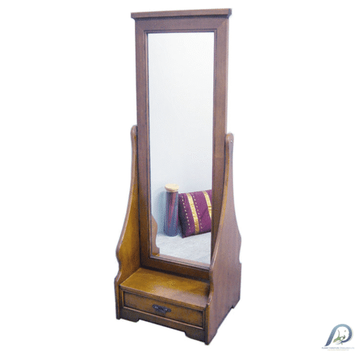 MD8245 กระจกแต่งตัวบานหมุนไม้แท้ ปรับองศาได้ ดีไซน์คลาสสิก