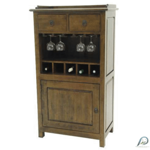 MD8252 ตู้บาร์ไม้แท้ 2 ลิ้นชัก 1 บานเปิด ดีไซน์คลาสสิก