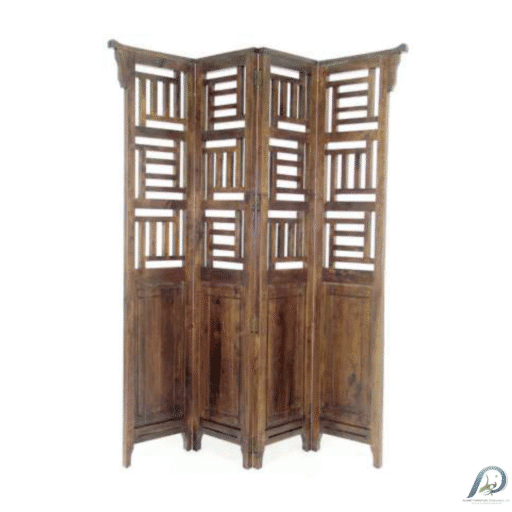MD8270 ฉากกั้นห้องไม้แท้ 4 บานพับ (Folding Screen) ดีไซน์คลาสสิก