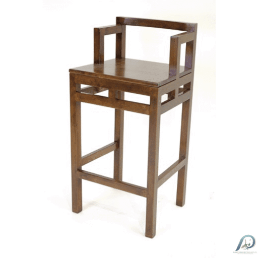 MD8281 เก้าอี้บาร์ไม้แท้ ทรงสูง มีพนักพิง (Bar Chair)