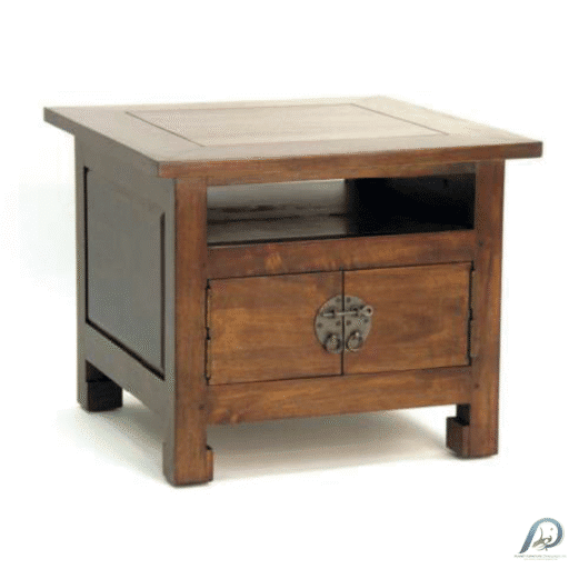 MD8324 โต๊ะข้างไม้แท้ ทรงจัตุรัส ดีไซน์โอเรียนทอลโมเดิร์น