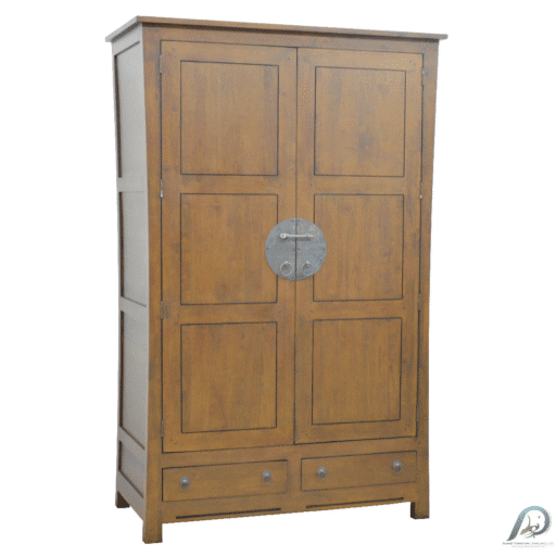 MD8331 ตู้เสื้อผ้าไม้แท้ 2 บานเปิด 2 ลิ้นชัก ดีไซน์เซน