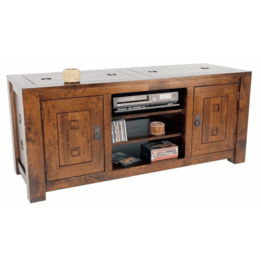 MD8359 TV Cabinet ตู้โชว์ทีวีไม้แท้ 2 บานเปิด ดีไซน์รัสติค