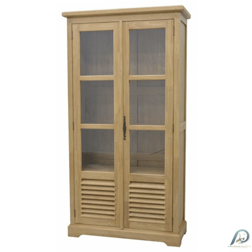 MD8365 Glass Cabinet ตู้โชว์กระจกไม้แท้ 2 บานเปิด สไตล์โคโลเนียล
