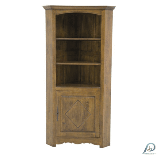 MD8370 Corner Cabinet ตู้โชว์ไม้แท้เข้ามุม 1 บานเปิด ดีไซน์คลาสสิก
