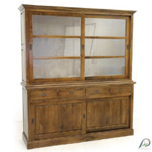 MD8384 ตู้หนังสือไม้แท้ (Bookcase) 2 ท่อน 4 ลิ้นชัก 4 บานเปิด