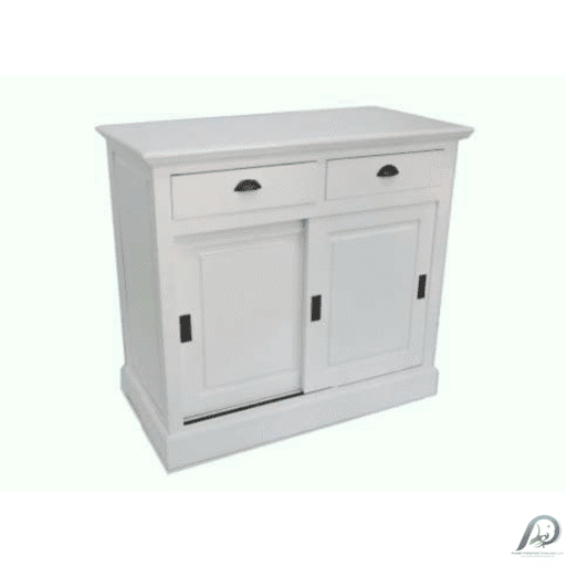 MD8386-1 ตู้ไซด์บอร์ดไม้แท้ (Sideboard) บานเลื่อน 2 ลิ้นชัก ขนาด 106 ซม.