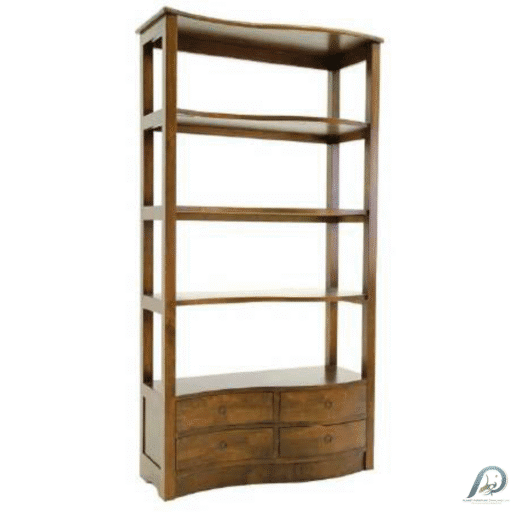 MD8412 Wooden Bookcase – ตู้หนังสือไม้แท้ 4 ลิ้นชัก