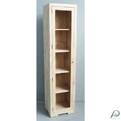 MD8416 Glass Door Column Cabinet – ตู้โชว์กระจกไม้แท้