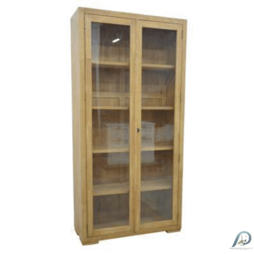MD8418 Wooden Glass Door Cabinet – ตู้โชว์กระจกไม้แท้ 2 บานเปิด