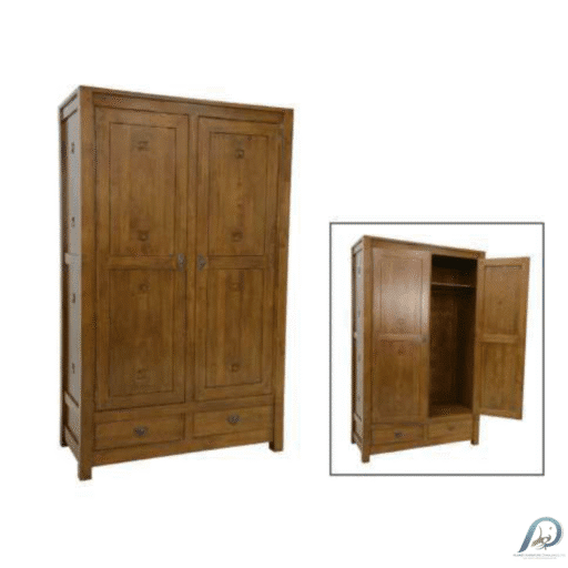 MD8474 Wardrobe 2 Doors 2 Drawers – ตู้เสื้อผ้าไม้แท้ ดีไซน์ Tahoma