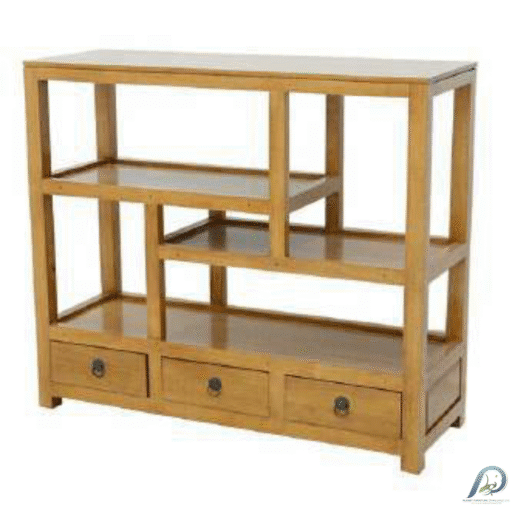 MD8491 Shelf 3 Drawers – ชั้นวางไม้แท้ ดีไซน์โมเดิร์น พร้อม 3 ลิ้นชัก จัดเก็บสวย