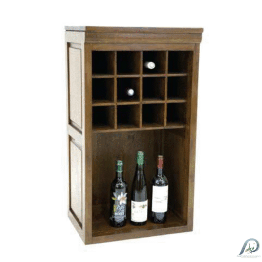 MD8497 Wooden Wine Rack Low with Drawer - ชั้นวางไวน์ไม้แท้