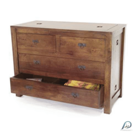 MD8514 Wooden Chest of Drawers – ตู้ลิ้นชักไม้แท้ 4 ชั้น ดีไซน์คลาสสิก