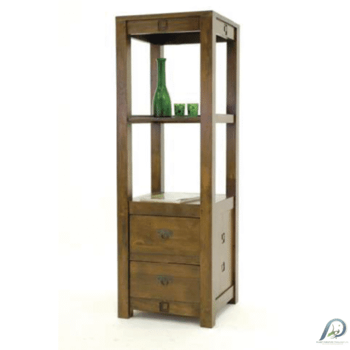 MD8531 Wooden Column Cabinet – ตู้เก็บของทรงสูงไม้แท้ 2 ลิ้นชัก