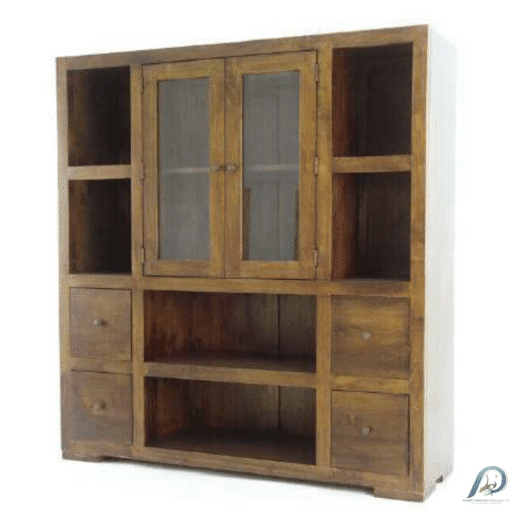 MD8547 Wooden Cabinet – ตู้เก็บของไม้แท้ 4 ลิ้นชัก 2 บานเปิด