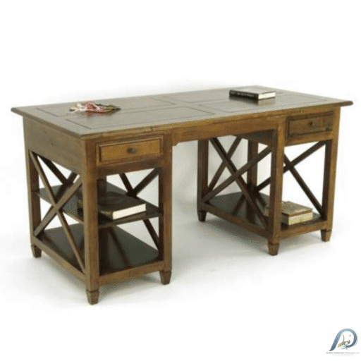 MD8552 Executive Desk – โต๊ะทำงานผู้บริหารไม้แท้ (Real Wood) 2 ลิ้นชัก