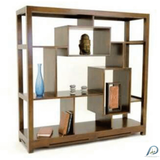 MD8602 Bookshelf – ชั้นวางหนังสือไม้แท้ทรงเตี้ย กว้าง 130 ซม. ดีไซน์โมเดิร์น