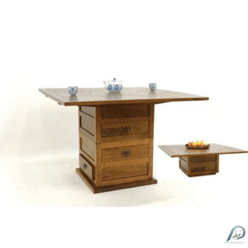 MD8609 Dining Table – โต๊ะทานข้าวไม้แท้ 2 ชิ้น (Set) ปรับฟังก์ชันได้