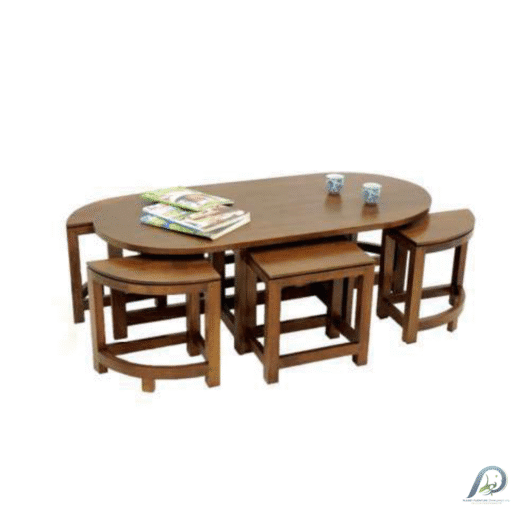 MD8610 Low Table – โต๊ะกลางไม้แท้ ทรงรี ดีไซน์โมเดิร์น