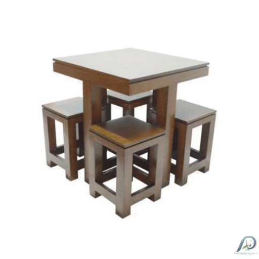 MD8631-2 Square Dining Set – ชุดโต๊ะอาหารไม้แท้ พร้อมสตูล 4 ที่นั่ง