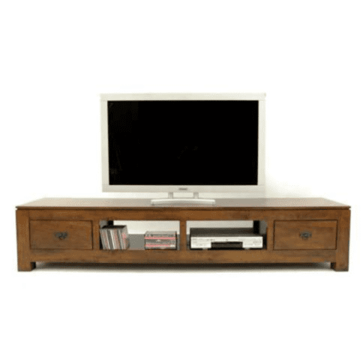 MD8633 TV Cabinet with 2 Drawers – ชั้นวางทีวีไม้แท้ 2 ลิ้นชัก (200 cm) ดีไซน์เรียบหรู