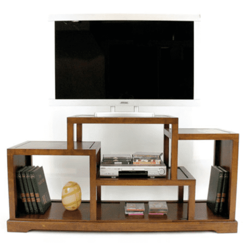 MD8648 Double-Sided TV Shelf – ชั้นวางทีวีไม้แท้ ใช้งานได้ 2 ด้าน ดีไซน์โมเดิร์น