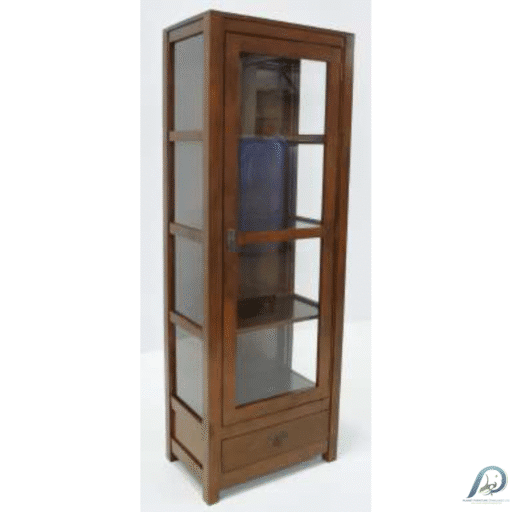 Glass Case 1 Door 1 Drawer MD8730-1 – ตู้โชว์กระจกไม้แท้